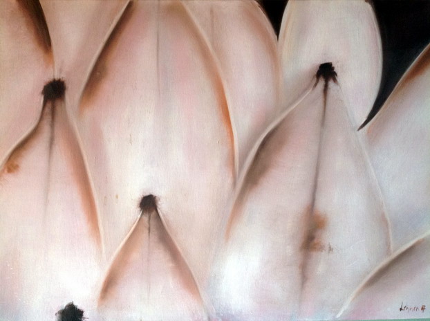 Bild "Gerbera" 50x70, &Ouml;l auf Leinwand, Kunst Direktverkauf, Jeannette K&uuml;hn