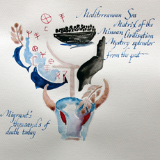 Design,Konzept/Kunst und Kalligraphie von J.K&uuml;hn f&uuml;r das internationale Kunstprojekt 2016 in Heraklion und Paris