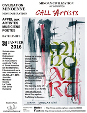 Konzept,Design und Kalligraphie von J.Kühn für das internationale Kunstprojekt 2016 in Heraklion und Paris